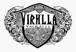 Valhalla viking gods shield tattoo idea