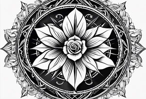 make a compass rose with long lines coming out of the tips of the rose tattoo idea