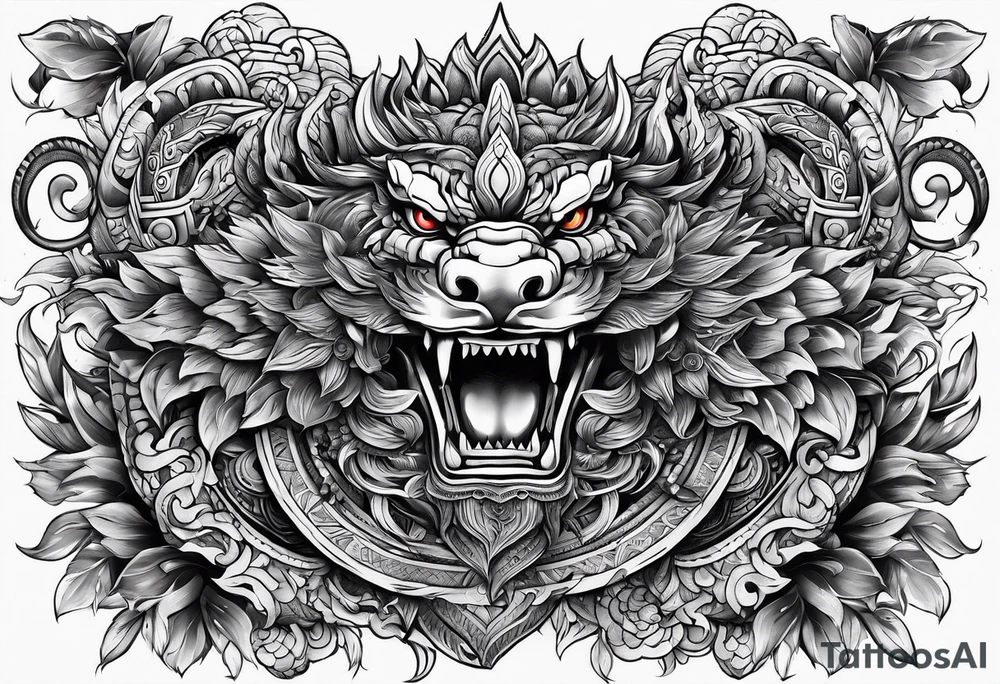 quetzalcoatl arm sleeve tattoo idea
