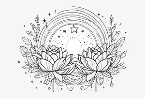fine line with sun, stars, floral, dots, succulent
. Sternum tattoo tattoo idea