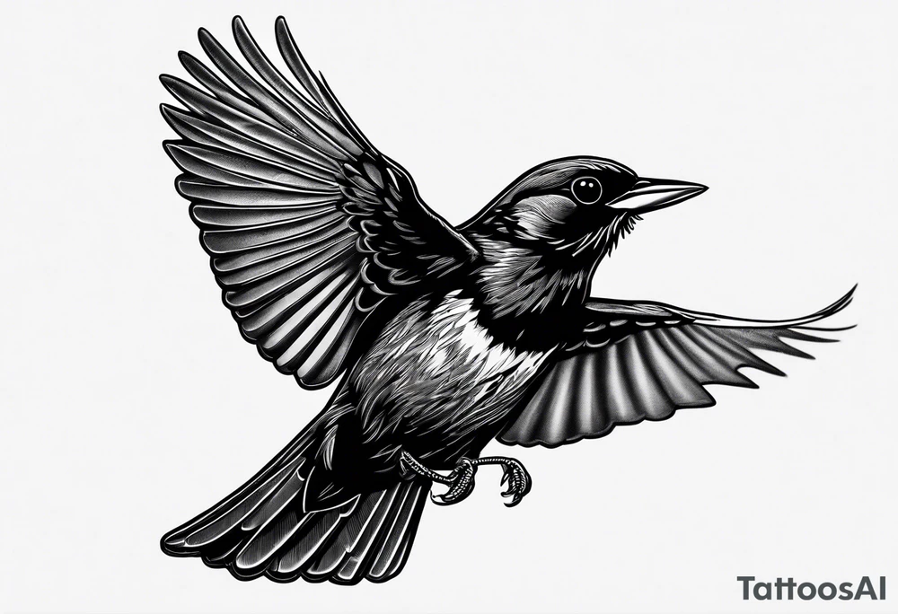 Redwing Blackbird in flight 
for Back tattoo idea