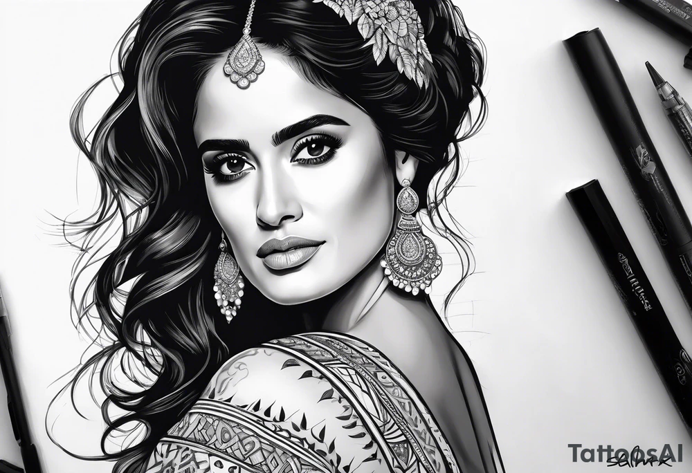 Salma Hayek 
Charra
Dress tattoo idea