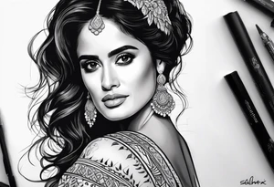 Salma Hayek 
Charra
Dress tattoo idea