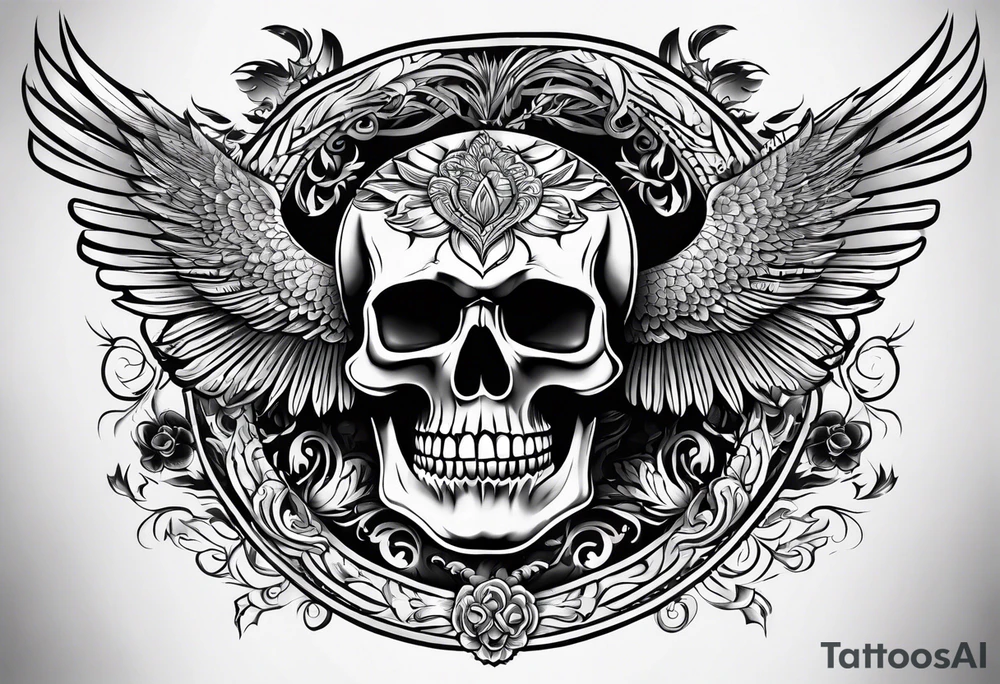 Phoenix mexican skullstyle tattoo idea