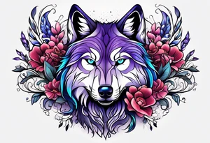 lavander and wolf tattoo idea