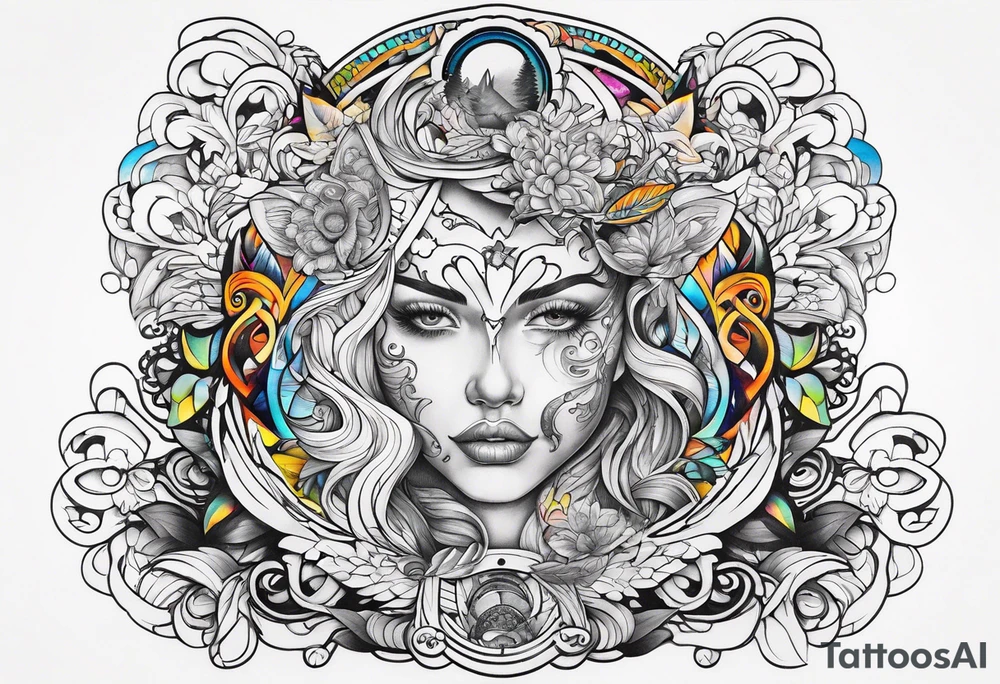 Family half sleeve tattoo idea