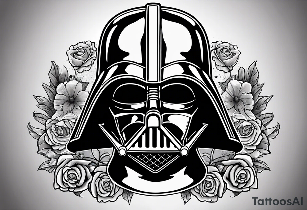 Zombie death vader helmet tattoo idea