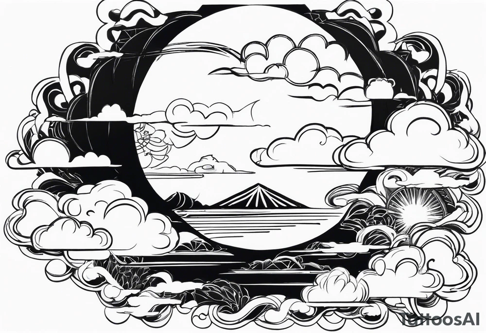 wispy clouds neojapanese tattoo idea