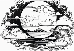 wispy clouds neojapanese tattoo idea