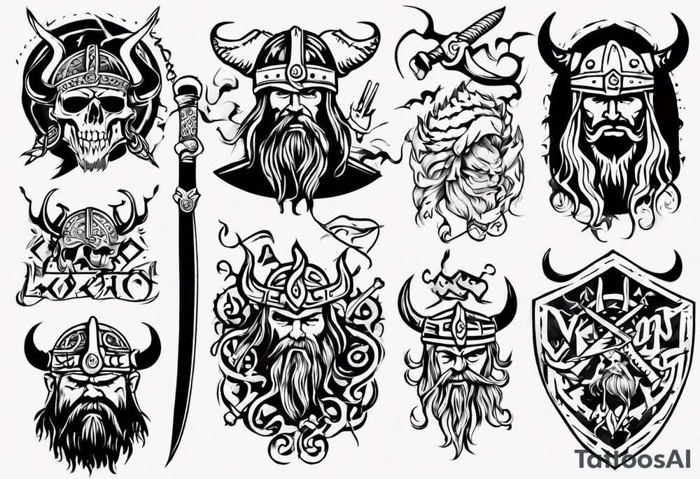 Heading saying “Viking Customs” tattoo idea