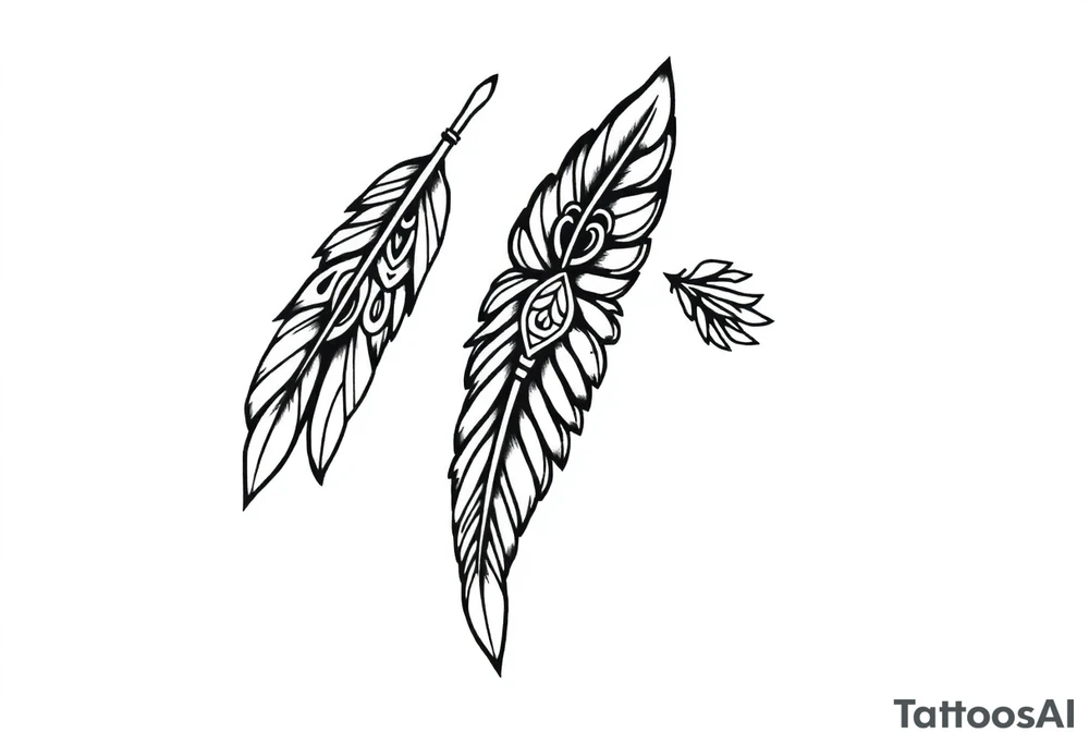 spiritual feathers indian shaman rune tattoo idea