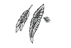 spiritual feathers indian shaman rune tattoo idea