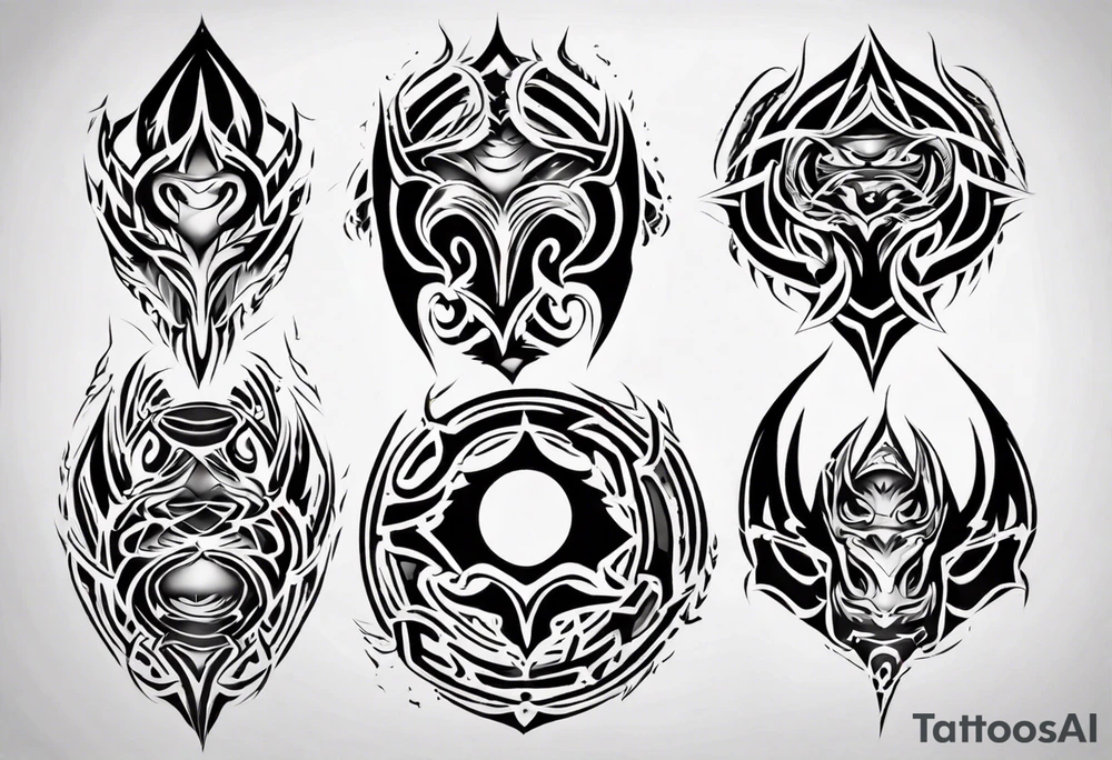 Dragon skin symmetrical tattoo idea