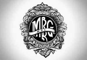 logo-type tattoo word "MRBG" tattoo idea