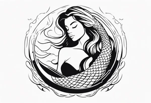 Mermaid in water tattoo idea