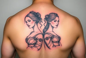 Two daughters as princesses tattoo idea