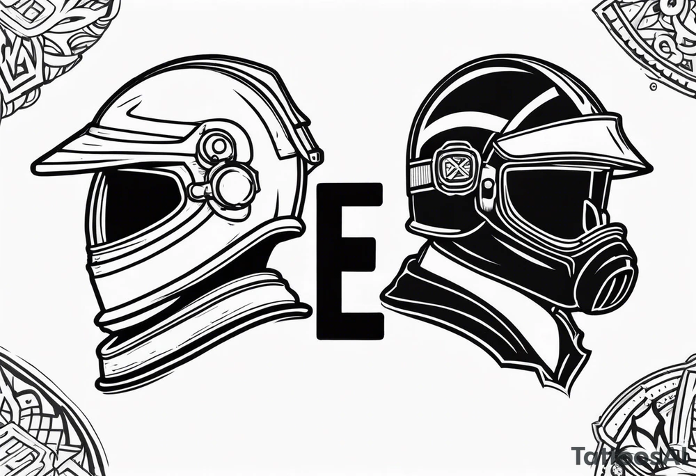 2 letters E, helmet fire fighter, right rescues tattoo idea