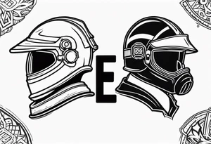 2 letters E, helmet fire fighter, right rescues tattoo idea