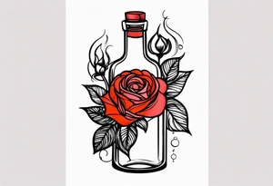 Rose 
Meer 
Flasche 
Dornen 
Seil
Kerze tattoo idea