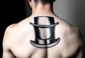 Lincoln style top hat with eyebrows tattoo idea