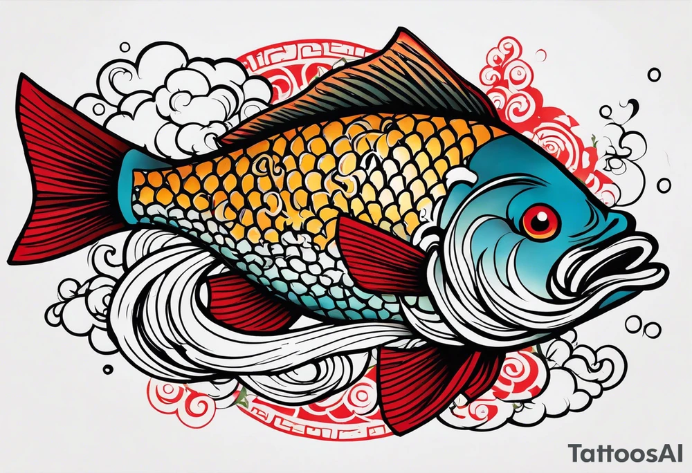 japan culture fish tattoo idea