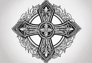 simple gothic cross tattoo idea