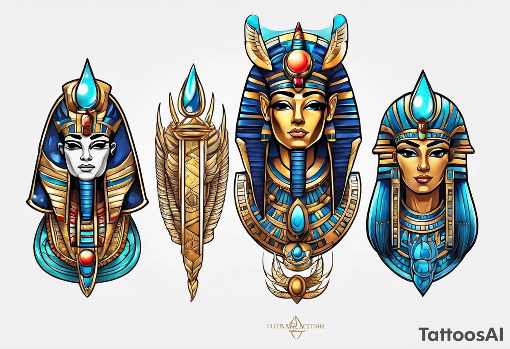 Egyptian gods in space tattoo idea