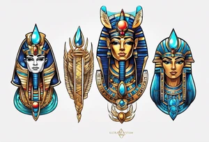 Egyptian gods in space tattoo idea
