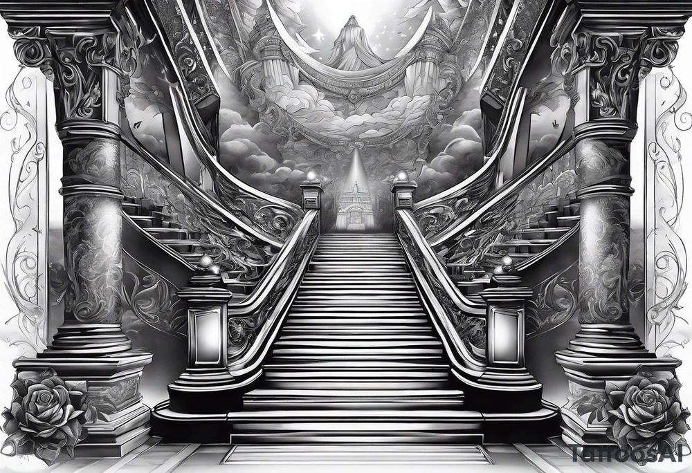 Stairs leading up to heaven tattoo idea