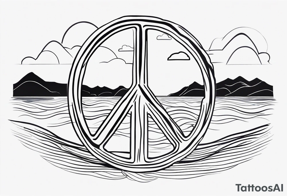 Peace sign with river 
Peace like a river. It is well tattoo idea