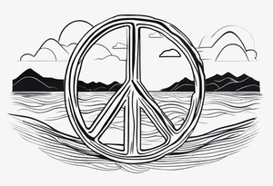 Peace sign with river 
Peace like a river. It is well tattoo idea