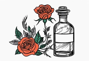 Rose 
Meer 
Flasche 
Dornen 
Seil
Kerze tattoo idea