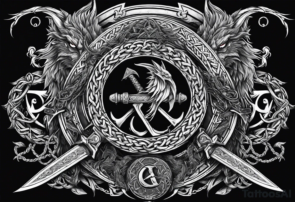 Valhalla sword chain barbed wire
dragon axe Valknut tattoo idea Valhalla sword chain barbed wire
dragon axe Valknut tattoo idea