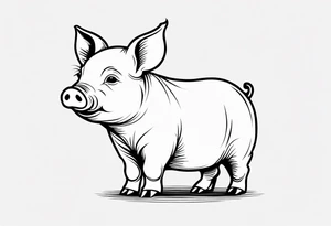very cute piglet.
outline only
black and white only tattoo idea