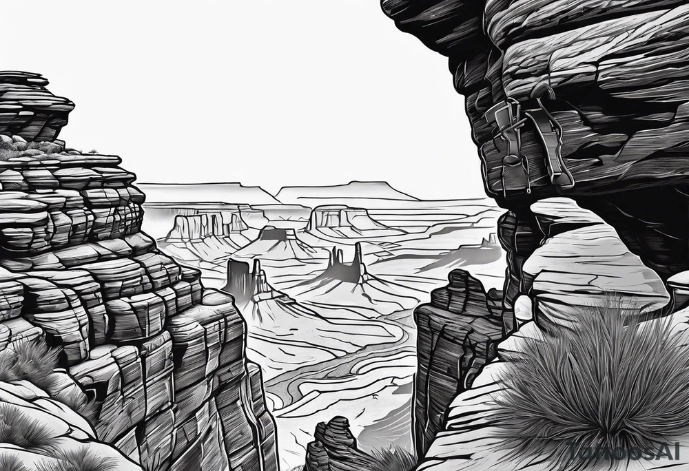 Forearm vertical, canyonlands national park, male hiker, female hiker tattoo idea