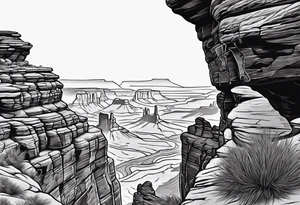 Forearm vertical, canyonlands national park, male hiker, female hiker tattoo idea
