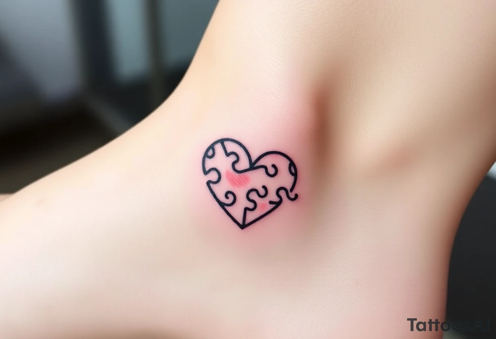autism heart puzzle shape symbol tattoo idea