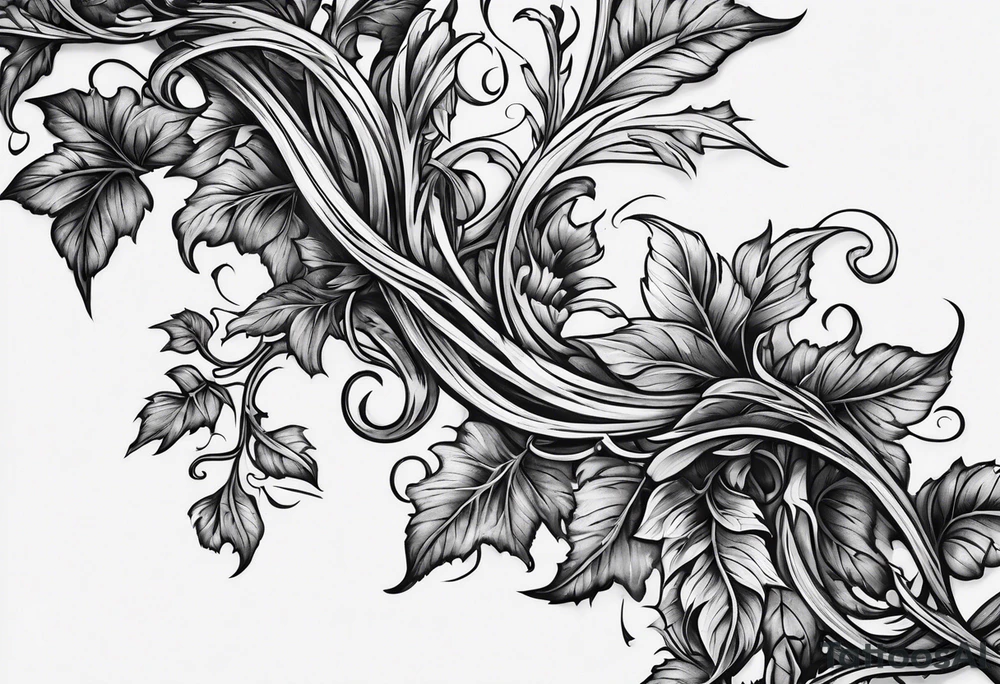 long decaying vines tattoo idea
