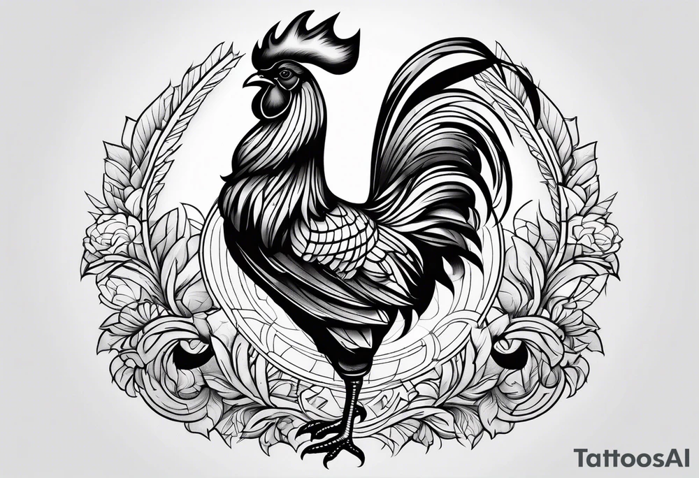 rooster tattoo idea