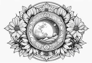 Lunar phases Virgo flowers tattoo idea