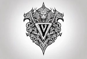 Valhalla fire sword shield dragon tattoo idea