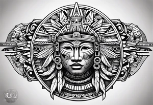 Tohono Oʼodham Aztec tribe tattoo idea