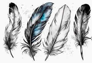 a big feather and from the feather little birds flying away tattoo idea