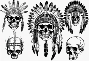 Native American Headdress, Skull, Lord of the rings, Vegvisir tattoo idea
