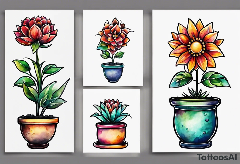 I would like a small tattoo of a flowerpot that is empty with no plants in it. tattoo idea