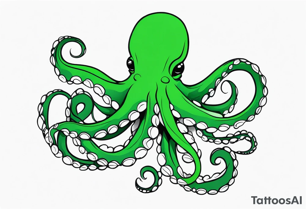 Electric octopus peaceful green tattoo idea