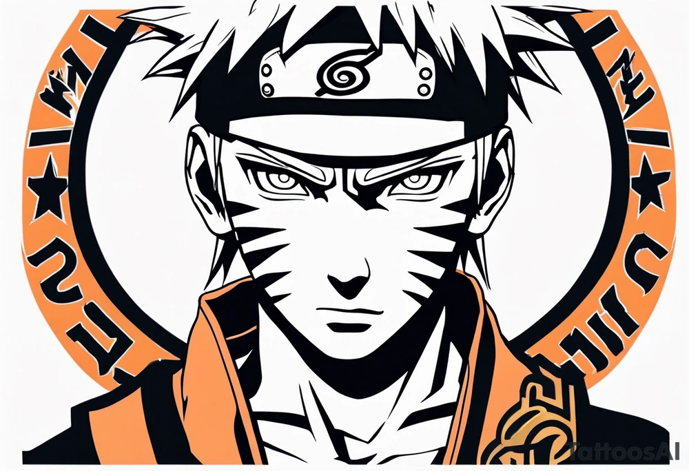 A naruto headband with the letters AR in the middle tattoo idea