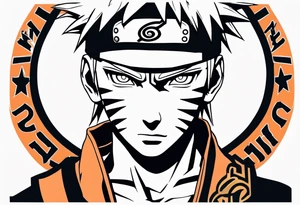 A naruto headband with the letters AR in the middle tattoo idea