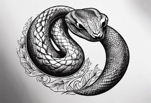 snake as a crescent moon, no face tattoo idea