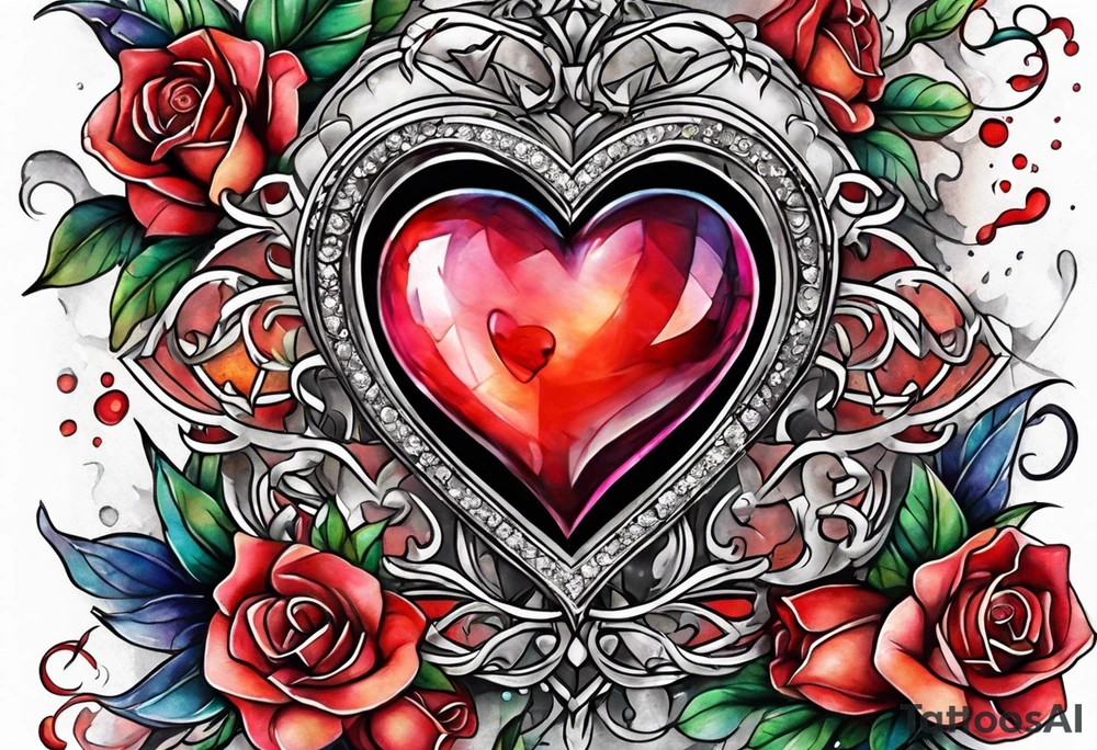 Broken Heart that says Never Say Never tattoo idea
